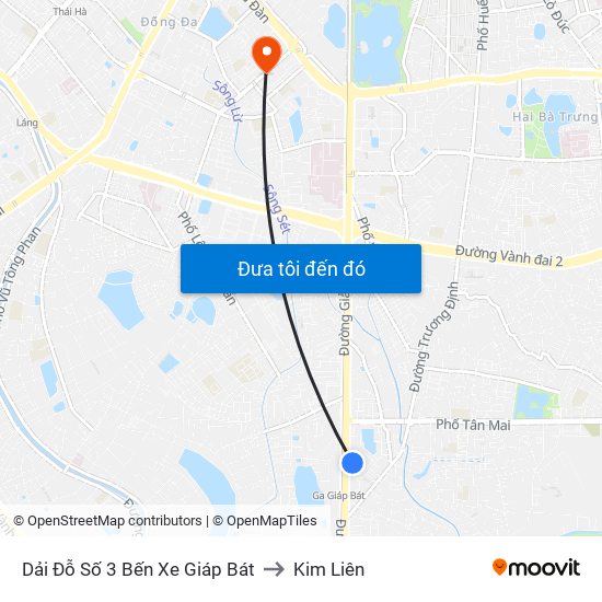 Dải Đỗ Số 3 Bến Xe Giáp Bát to Kim Liên map