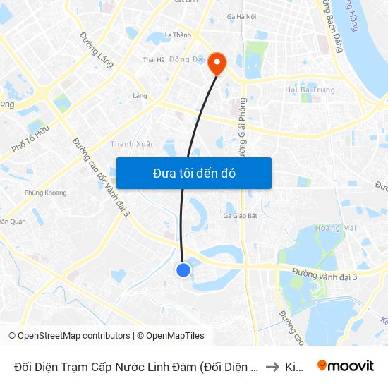 Đối Diện Trạm Cấp Nước Linh Đàm (Đối Diện Chung Cư Hh1c) - Nguyễn Hữu Thọ to Kim Liên map