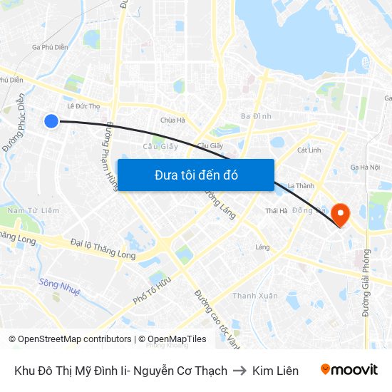 Khu Đô Thị Mỹ Đình Ii- Nguyễn Cơ Thạch to Kim Liên map