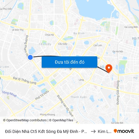 Đối Diện Nhà Ct5 Kđt Sông Đà Mỹ Đình - Phạm Hùng to Kim Liên map