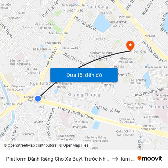 Platform Dành Riêng Cho Xe Buýt Trước Nhà 604 Trường Chinh to Kim Liên map