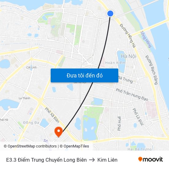 E3.3 Điểm Trung Chuyển Long Biên to Kim Liên map