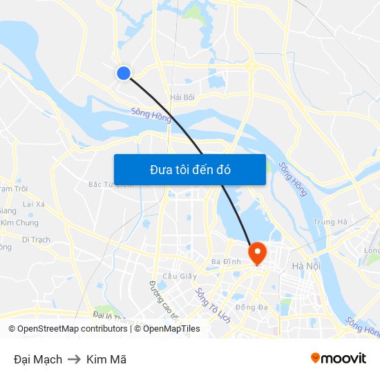 Đại Mạch to Kim Mã map