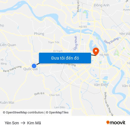 Yên Sơn to Kim Mã map