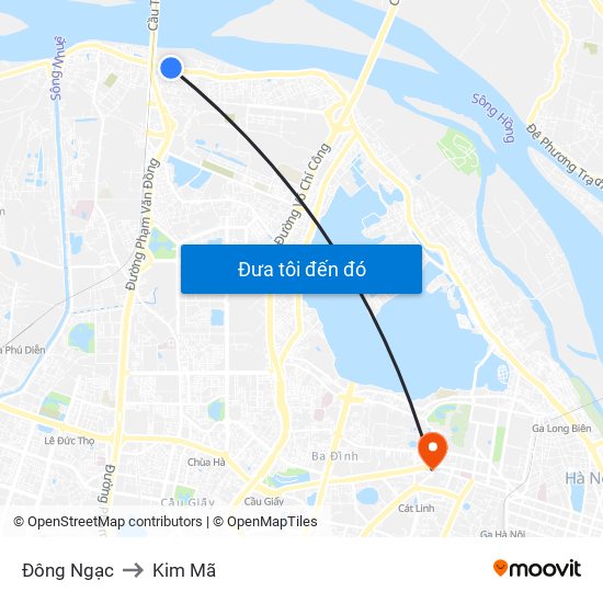 Đông Ngạc to Kim Mã map