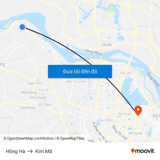 Hồng Hà to Kim Mã map