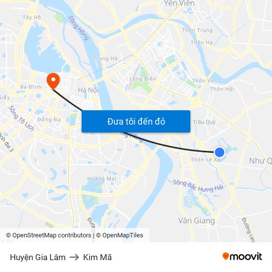 Huyện Gia Lâm to Kim Mã map