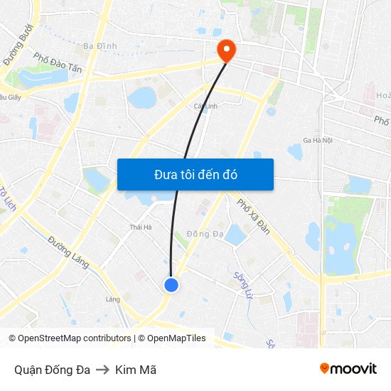 Quận Đống Đa to Kim Mã map