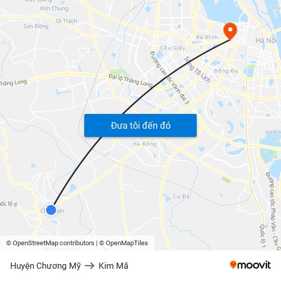 Huyện Chương Mỹ to Kim Mã map