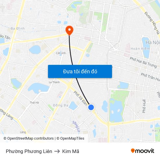 Phường Phương Liên to Kim Mã map