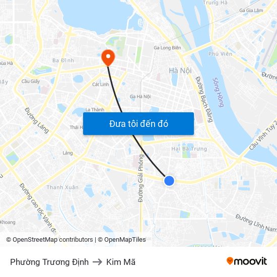 Phường Trương Định to Kim Mã map