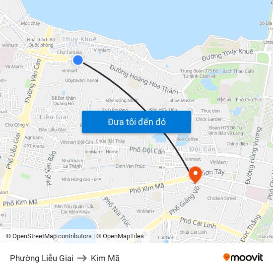 Phường Liễu Giai to Kim Mã map