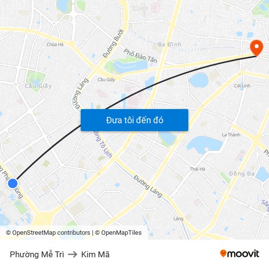 Phường Mễ Trì to Kim Mã map