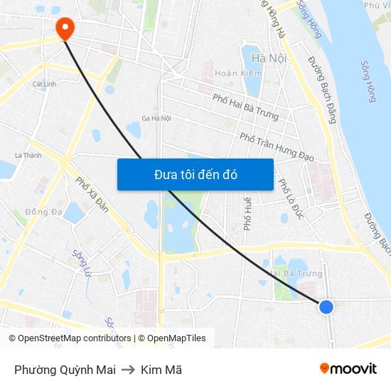 Phường Quỳnh Mai to Kim Mã map