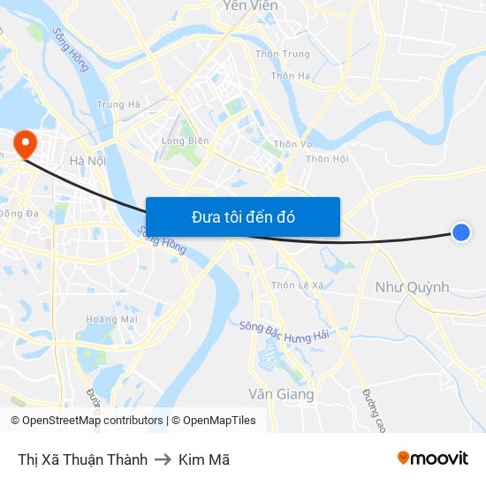 Thị Xã Thuận Thành to Kim Mã map