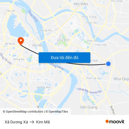 Xã Dương Xá to Kim Mã map