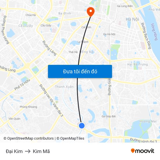 Đại Kim to Kim Mã map