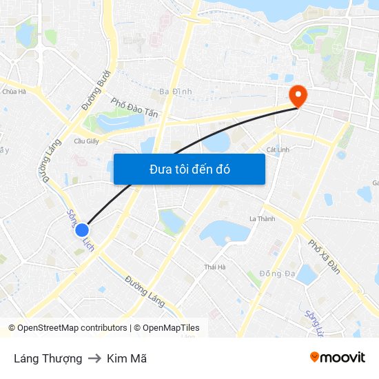 Láng Thượng to Kim Mã map