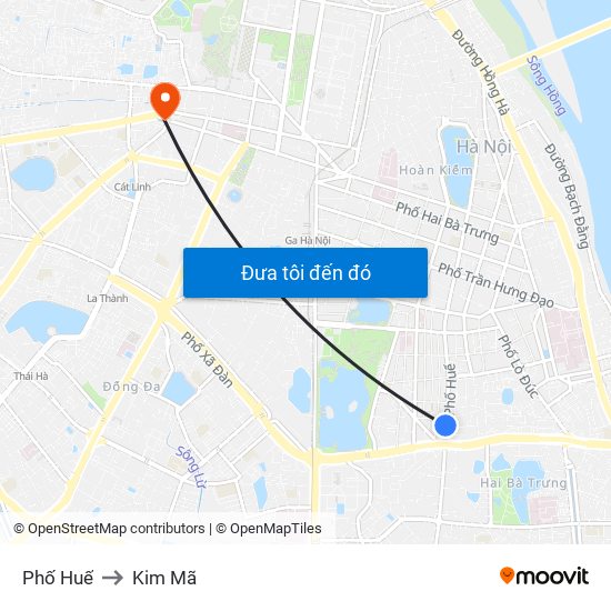 Phố Huế to Kim Mã map