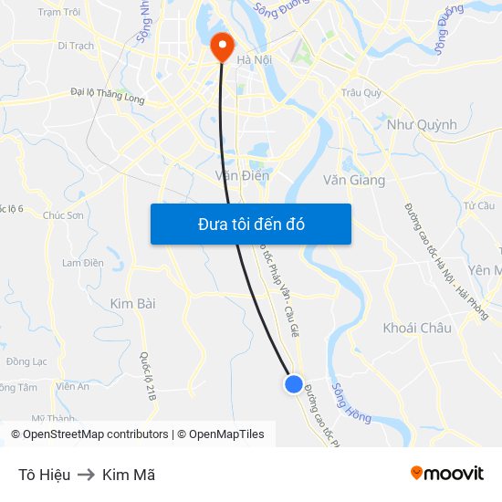 Tô Hiệu to Kim Mã map