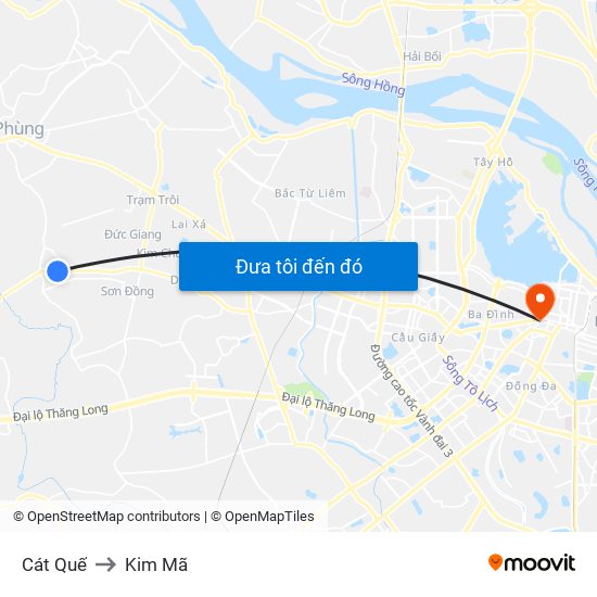 Cát Quế to Kim Mã map