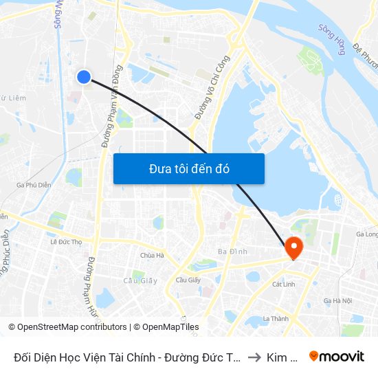 Đối Diện Học Viện Tài Chính - Đường Đức Thắng to Kim Mã map