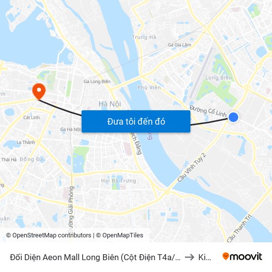 Đối Diện Aeon Mall Long Biên (Cột Điện T4a/2a-B Đường Cổ Linh) to Kim Mã map