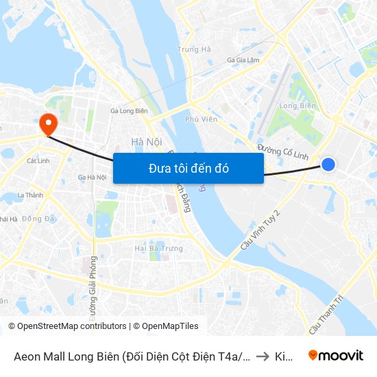 Aeon Mall Long Biên (Đối Diện Cột Điện T4a/2a-B Đường Cổ Linh) to Kim Mã map