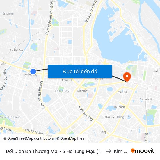 Đối Diện Đh Thương Mại - 6 Hồ Tùng Mậu (Cột Sau) to Kim Mã map