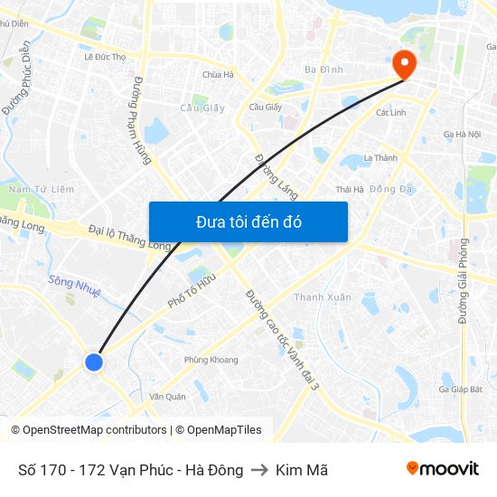 Số 170 - 172 Vạn Phúc - Hà Đông to Kim Mã map
