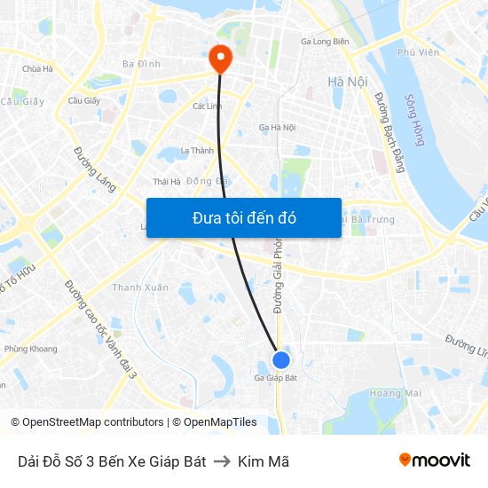 Dải Đỗ Số 3 Bến Xe Giáp Bát to Kim Mã map