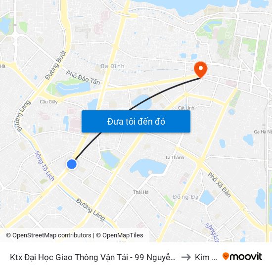 Ktx Đại Học Giao Thông Vận Tải - 99 Nguyễn Chí Thanh to Kim Mã map