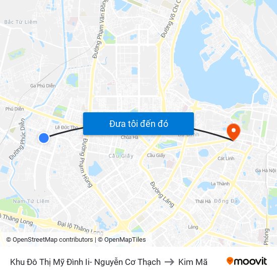 Khu Đô Thị Mỹ Đình Ii- Nguyễn Cơ Thạch to Kim Mã map