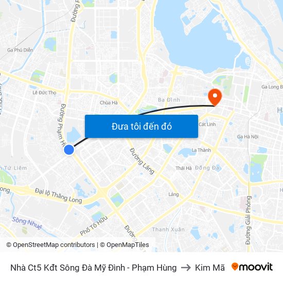 Nhà Ct5 Kđt Sông Đà Mỹ Đình - Phạm Hùng to Kim Mã map