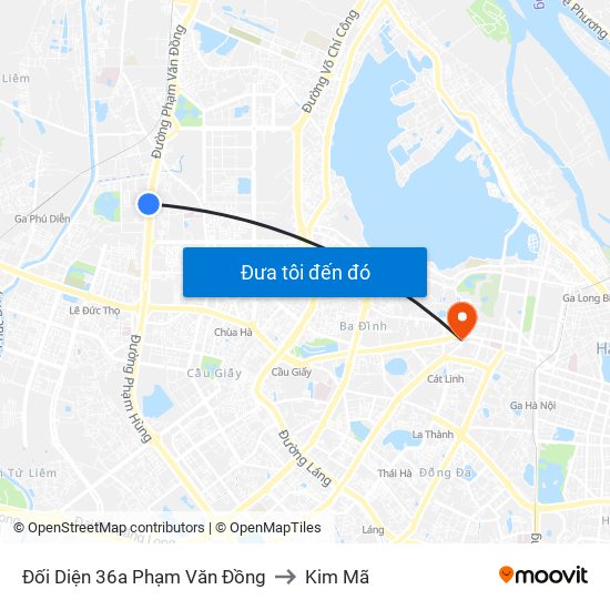 Đối Diện 36a Phạm Văn Đồng to Kim Mã map