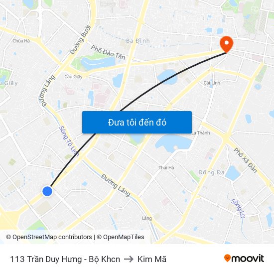 113 Trần Duy Hưng - Bộ Khcn to Kim Mã map