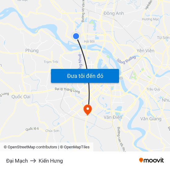 Đại Mạch to Kiến Hưng map