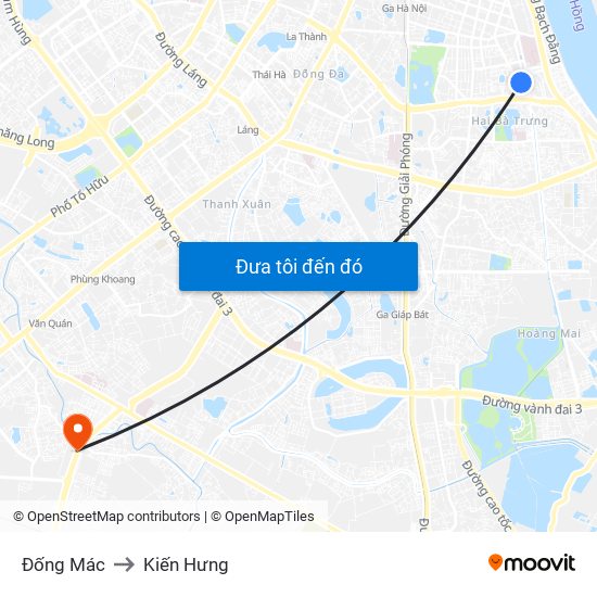 Đống Mác to Kiến Hưng map