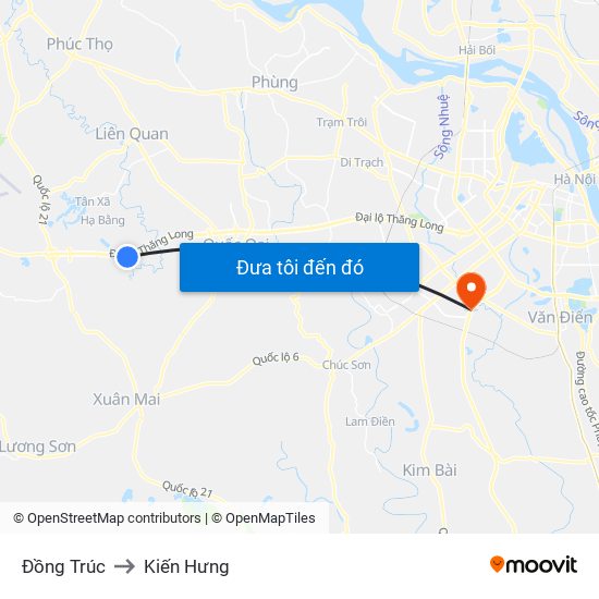 Đồng Trúc to Kiến Hưng map