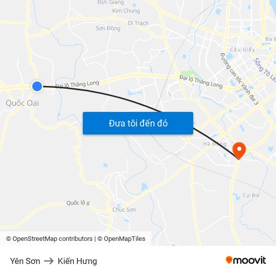 Yên Sơn to Kiến Hưng map