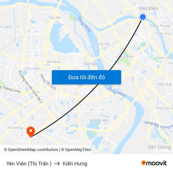 Yên Viên (Thị Trấn ) to Kiến Hưng map