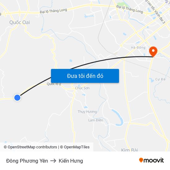 Đông Phương Yên to Kiến Hưng map