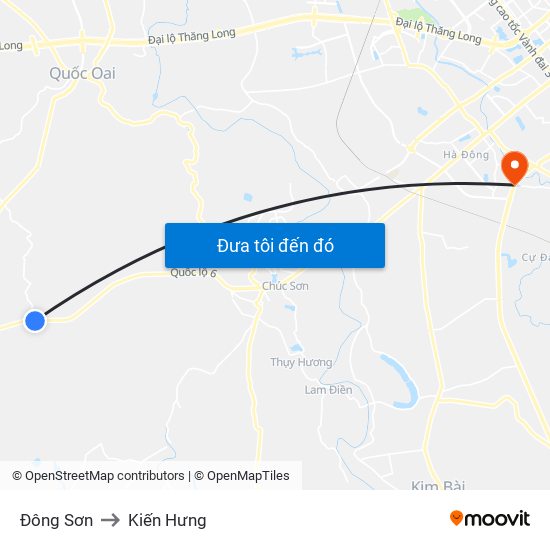 Đông Sơn to Kiến Hưng map