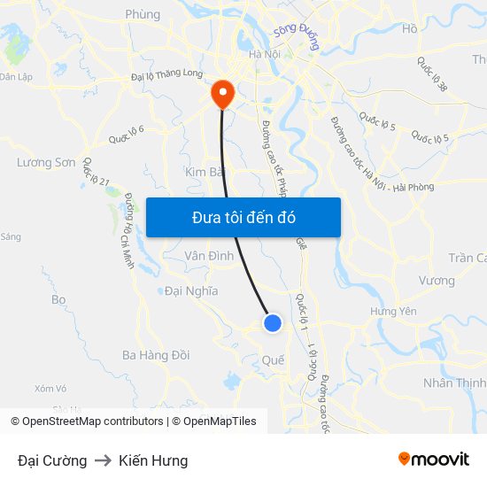 Đại Cường to Kiến Hưng map