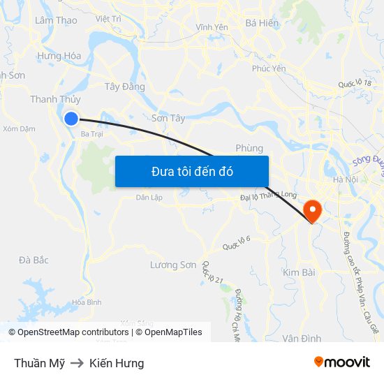 Thuần Mỹ to Kiến Hưng map