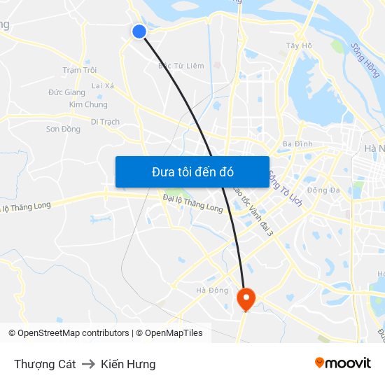 Thượng Cát to Kiến Hưng map