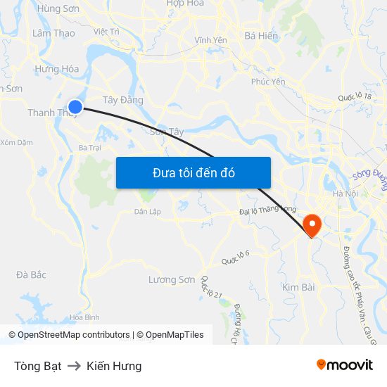 Tòng Bạt to Kiến Hưng map