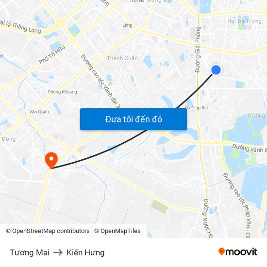 Tương Mai to Kiến Hưng map