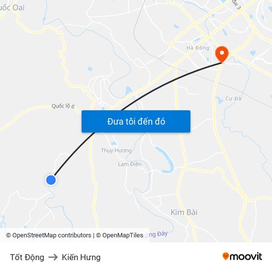 Tốt Động to Kiến Hưng map
