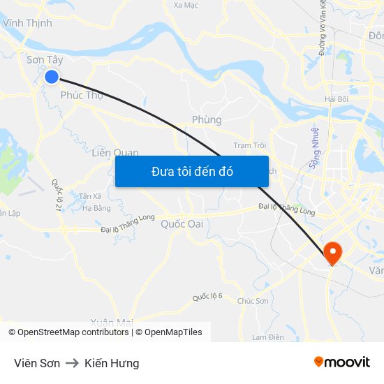 Viên Sơn to Kiến Hưng map